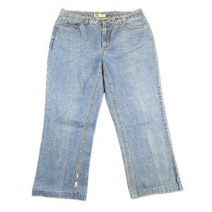 Vintage Faded Glory Jeans Bootcut  Womens Size 14 High Rise Baggy Button Zip Y2K